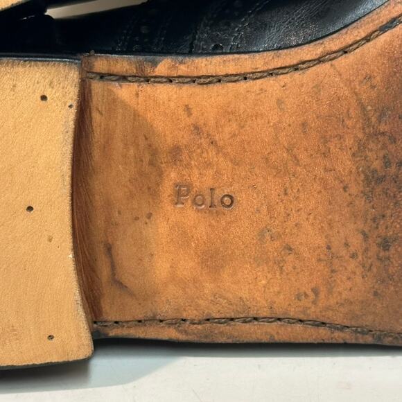 Rancourt & Co. x Ralph Lauren Wingtip Bal Oxford Black Calf Bench Made USA 9 D - Picture 12 of 14